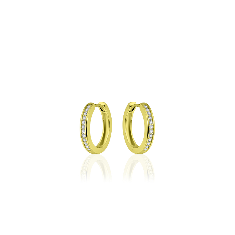 Oorringen, zilver verguld met zirconia (3x20m) - 17697