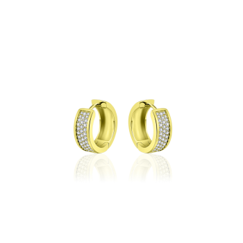 Oorringen, zilver verguld met zirconia (7x20mm) - 17700