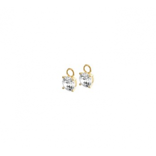 Oorbedels, 14krt.goud met zirconia (6mm.) max.creooldikte 2,5mm. - 17737 Oorbedels, 14krt.goud met zirconia (6mm.) max.creooldikte 2,5mm. - 17737