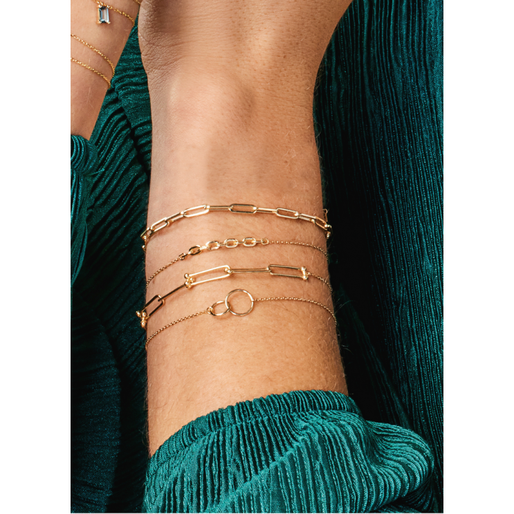 Jackie Armband, 14krt.goud Positano (lengte: 16-18cm.) - 21618