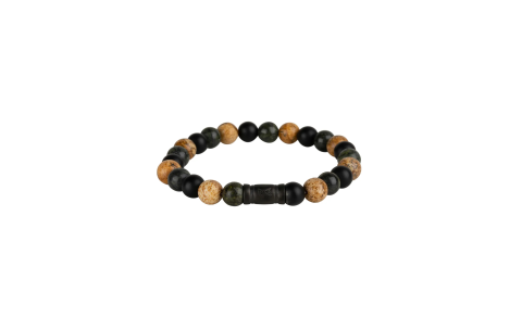 AZE Armband AZ-BS034-A maat: 19cm. (onyx/jaspis) - 21837