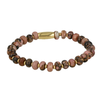 My Bendel Armband, Elastische Kralenarmband met Rhodeniet Edelsteen (Small). - 21893