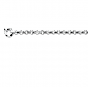 Armband, zilver gerhodineerd jasseron 7mm. (Lengte: 21cm.) - 21901