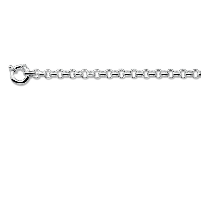 Armband, zilver gerhodineerd jasseron 7mm. (Lengte: 21cm.) - 21901