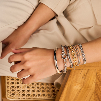 Armband, zilver gerhodineerd jasseron 7mm. (Lengte: 21cm.) - 21901