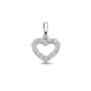 Hanger, 14krt.witgoud hart met zirconia (9x8mm.) - 21904