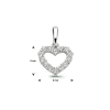 Hanger, 14krt.witgoud hart met zirconia (9x8mm.) - 21904