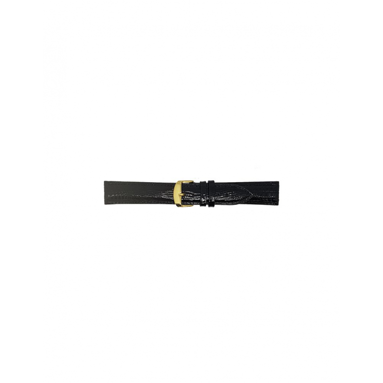 Horlogeband 18mm Zwart, Tejus print - 21936