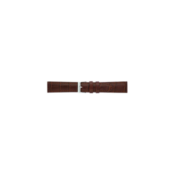 EXTRA LONG alligator print calf leather watch strap, mat. With strong case and buckle connection, stitchinged loop and stainless steel buckle. This watch strap has soft leather lining and is super flexible. - 21937