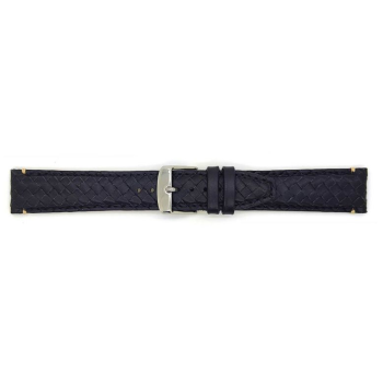 Hand braided top grain black calf leather watch strap with nubuck lining. This high end watch strap from the exclusive PRIME collection is available in 5 colors ,4 sizes and is exclusively made for BBS - 21941