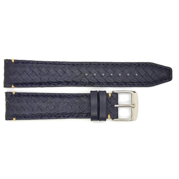 Hand braided top grain black calf leather watch strap with nubuck lining. This high end watch strap from the exclusive PRIME collection is available in 5 colors ,4 sizes and is exclusively made for BBS - 21941