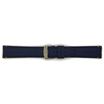 Hand braided top grain calf leather watch strap in navy blue with nubuck lining. This high end watch strap from the exclusive PRIME collection is available in 5 colors ,4 sizes and is exclusively made for BBS - 21942