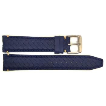 Hand braided top grain calf leather watch strap in navy blue with nubuck lining. This high end watch strap from the exclusive PRIME collection is available in 5 colors ,4 sizes and is exclusively made for BBS - 21942