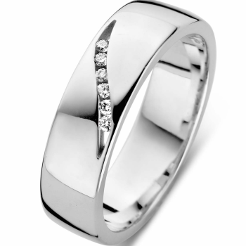 Rosa Di Luca Ring, zilver met diamant 0,06ct. (maat 58) - 17873