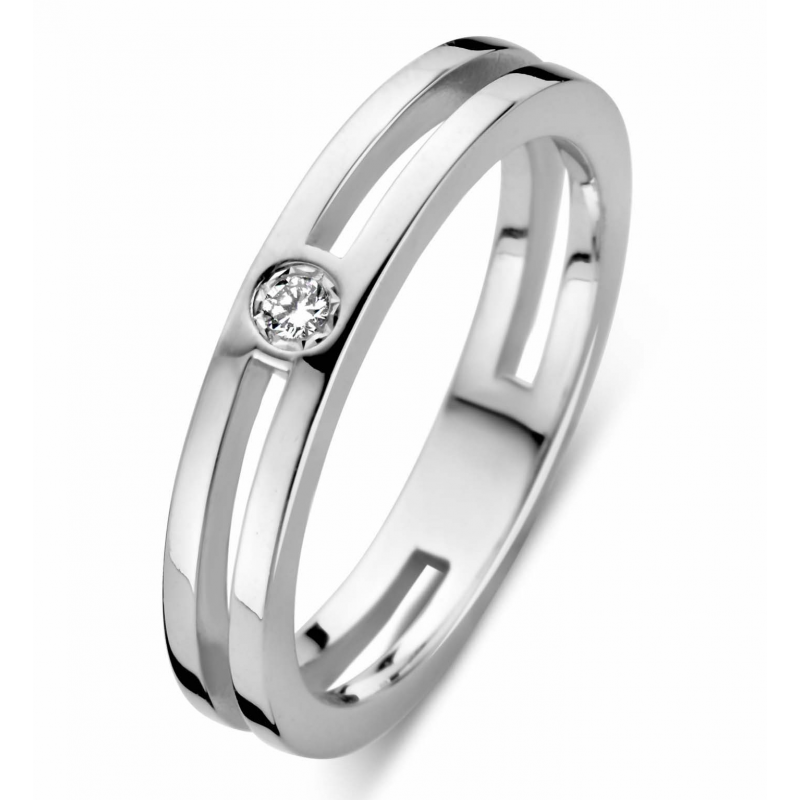 Rosa Di Luca Ring, zilver met diamant 0,03ct. (maat 58) - 17874 Rosa Di Luca Ring, zilver met diamant 0,03ct. (maat 58) - 17874