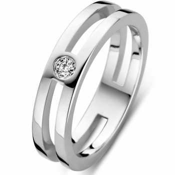 Rosa Di Luca Ring, zilver met diamant 0,06ct. (maat 58) - 17875