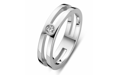 Rosa Di Luca Ring, zilver met diamant 0,06ct. (maat 58) - 17875