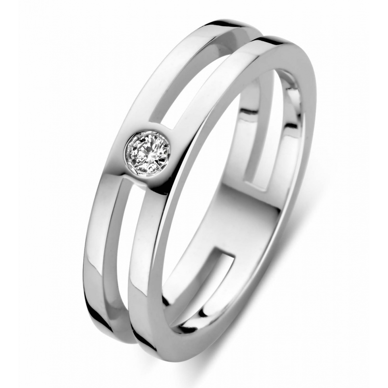 Rosa Di Luca Ring, zilver met diamant 0,06ct. (maat 58) - 17875 Rosa Di Luca Ring, zilver met diamant 0,06ct. (maat 58) - 17875