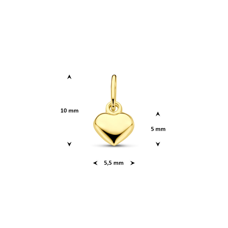 Hanger, 14krt.goud hart (5,5mm.) - 17889