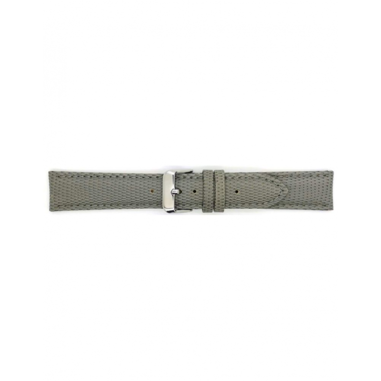 calf leather watch strap with fine lizard print and nubuck lining. This semi padded watch strap is soft and has a stainless steel buckle. - 21943