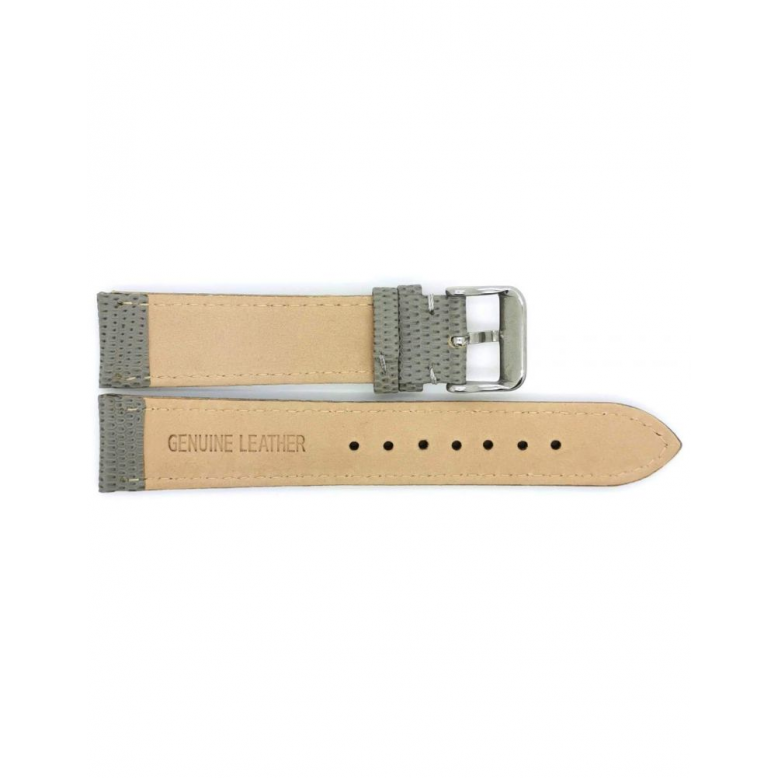 calf leather watch strap with fine lizard print and nubuck lining. This semi padded watch strap is soft and has a stainless steel buckle. - 21943