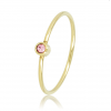 My Bendel Ring, staal verguld. Met Roze zirkonia steen (maat 16) - 22014