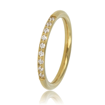 My Bendel Ring, edelstaal verguld met wit zirkonia - 22015