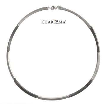 Charizzma Collier, zilver/zilver-oxie (buisdikte:3,54mm.- lengte:457cm.) - 17985