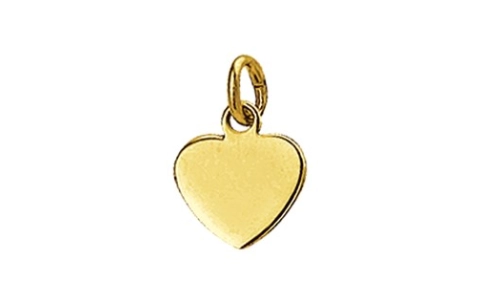 HC Hanger 14krt.goud graveerplaatje hart (8mm.) - 22053