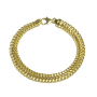 Fjory Armband, 14krt.goud met massief zilveren kern dubbel-gourmet 8mm. (lente:19cm.) - 22058