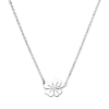 Collier, zilver gerhodineerd  met klaver (lengte: 40-45cm.) - 22073