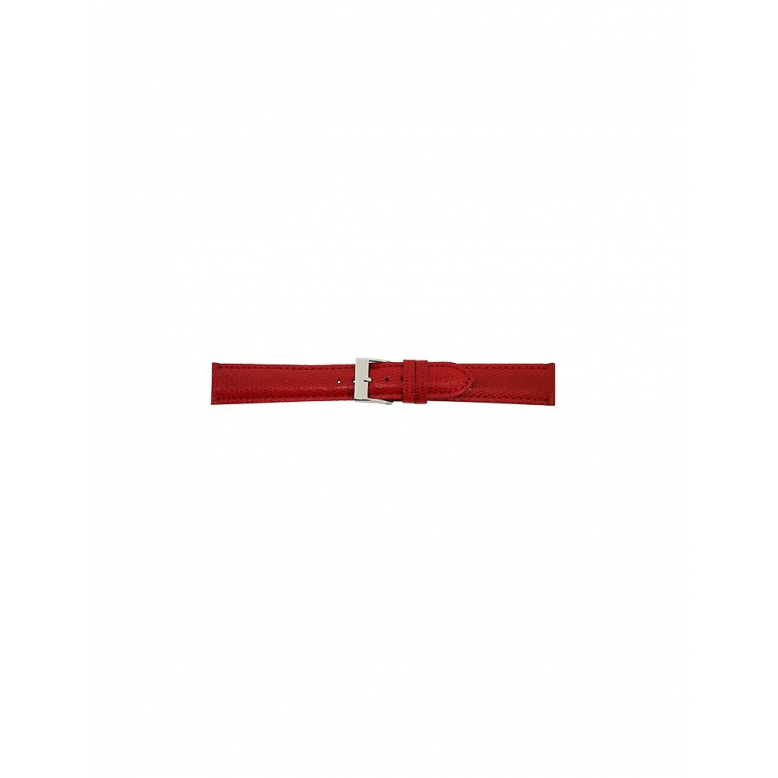 calf leather watch strap with fine lizard print and nubuck lining. This semi padded watch strap is soft and has a stainless steel buckle. - 22082