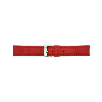 calf leather watch strap with fine lizard print and nubuck lining. This semi padded watch strap is soft and has a stainless steel buckle. - 22082