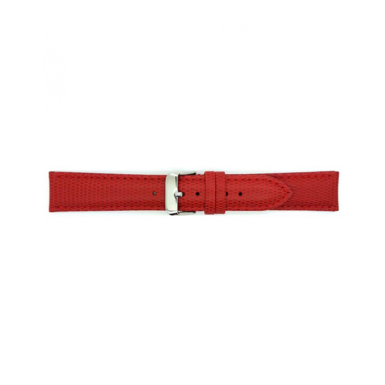 calf leather watch strap with fine lizard print and nubuck lining. This semi padded watch strap is soft and has a stainless steel buckle. - 22082