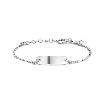 Graveerarmband, zilver gerhodineerd (lengte: 16-18cm.) - 22197