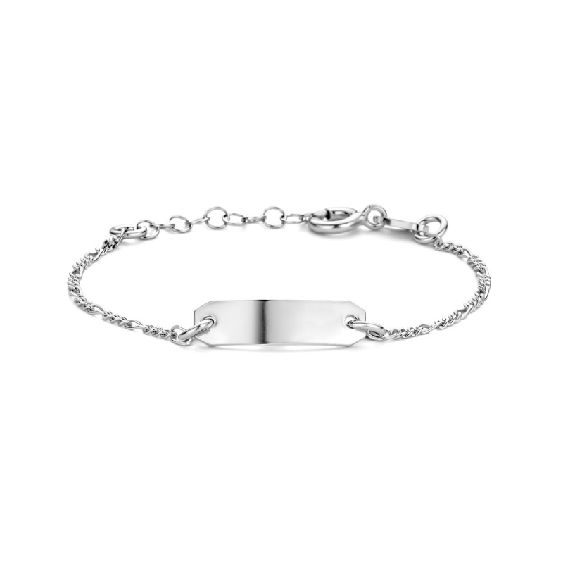 Graveerarmband, zilver gerhodineerd (lengte: 16-18cm.) - 22197