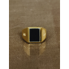 TAJ AMSTERDAM Goldplated Herenring Adofo met ONYX (mt19,5) - " Krijger" > staat symbool voor kracht - 22222 TAJ AMSTERDAM Goldplated Herenring Adofo met ONYX (mt19,5) - " Krijger" > staat symbool voor kracht - 22222
