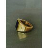 TAJ AMSTERDAM Goldplated Herenring Adofo met ONYX (mt19,5) - " Krijger" > staat symbool voor kracht - 22222 TAJ AMSTERDAM Goldplated Herenring Adofo met ONYX (mt19,5) - " Krijger" > staat symbool voor kracht - 22222