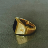 TAJ AMSTERDAM Goldplated  Herenring Adofo met ONYX (mt19,5) - " Krijger" > staat symbool voor kracht - 22222