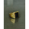 TAJ AMSTERDAM Goldplated Herenring Adofo met ONYX (mt19,5) - " Krijger" > staat symbool voor kracht - 22222 TAJ AMSTERDAM Goldplated Herenring Adofo met ONYX (mt19,5) - " Krijger" > staat symbool voor kracht - 22222