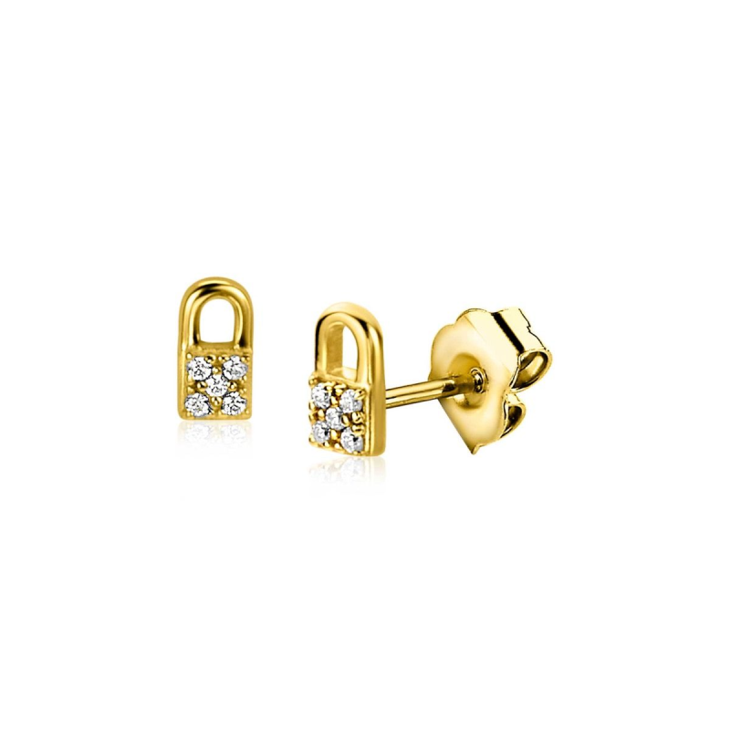 Zinzi Oorknoppen, Model ZIO2301 slotje met zirconia - 22213 Zinzi Oorknoppen, Model ZIO2301 slotje met zirconia - 22213