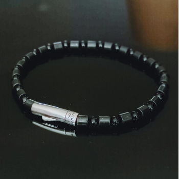 TAJ AMSTERDAM Kralen Herenarmband Nhean met Onyx (one size)(20cm) - 22278