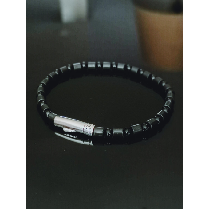 TAJ AMSTERDAM Kralen Herenarmband Nhean met Onyx (one size)(20cm) - 22278
