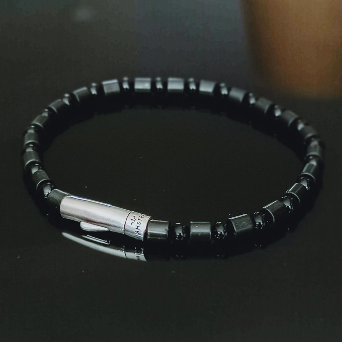 TAJ AMSTERDAM Kralen Herenarmband Nhean met Onyx (one size)(20cm) - 22278