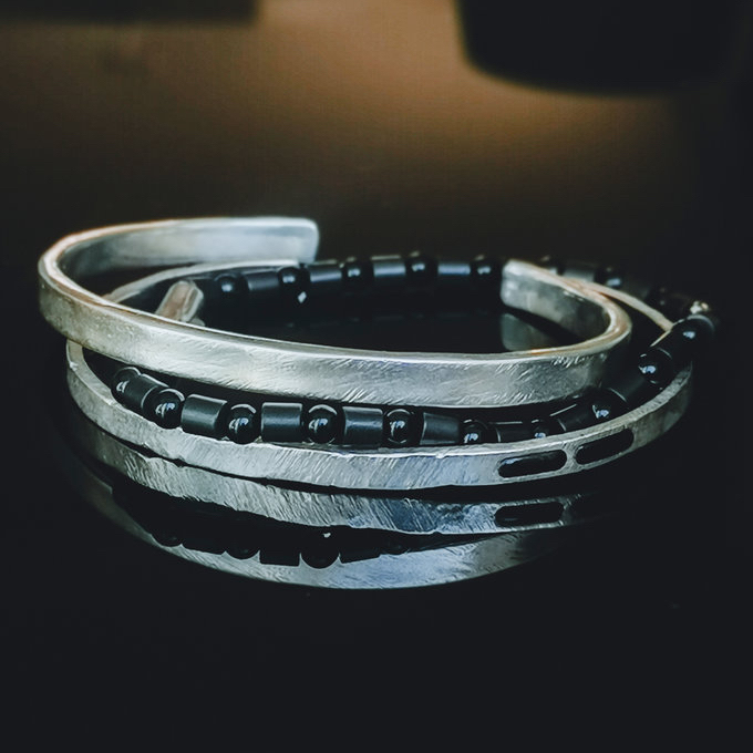 TAJ AMSTERDAM Kralen Herenarmband Nhean met Onyx (one size)(20cm) - 22278