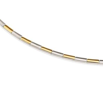 Boccia Collier, Titanium/bicolour Model 0866-02  (breedte schakel 3,5mm.) - 22295