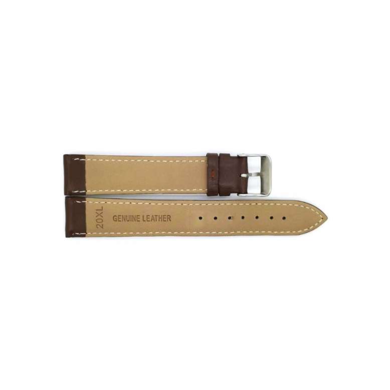 Eenvoudig kalfsleer, Gevulde, horlogeband met stalen gesp en dezelfde kleur stiksels. XL - 22315