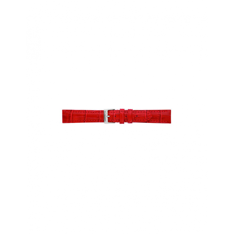 Horlogeband 18mm Rood Krokodillenprint. - 22318