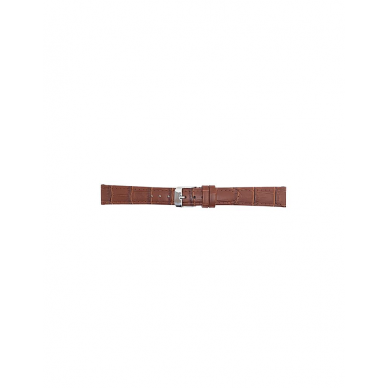 Horlogeband 18mm Bruin, krokodillenprint - 22320