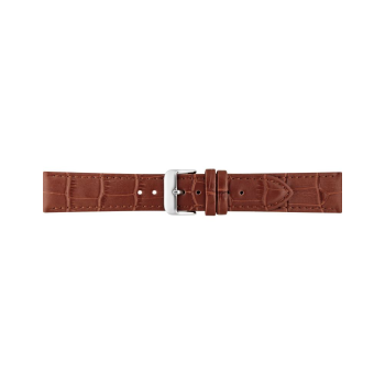 Horlogeband 18mm Bruin, krokodillenprint - 22320